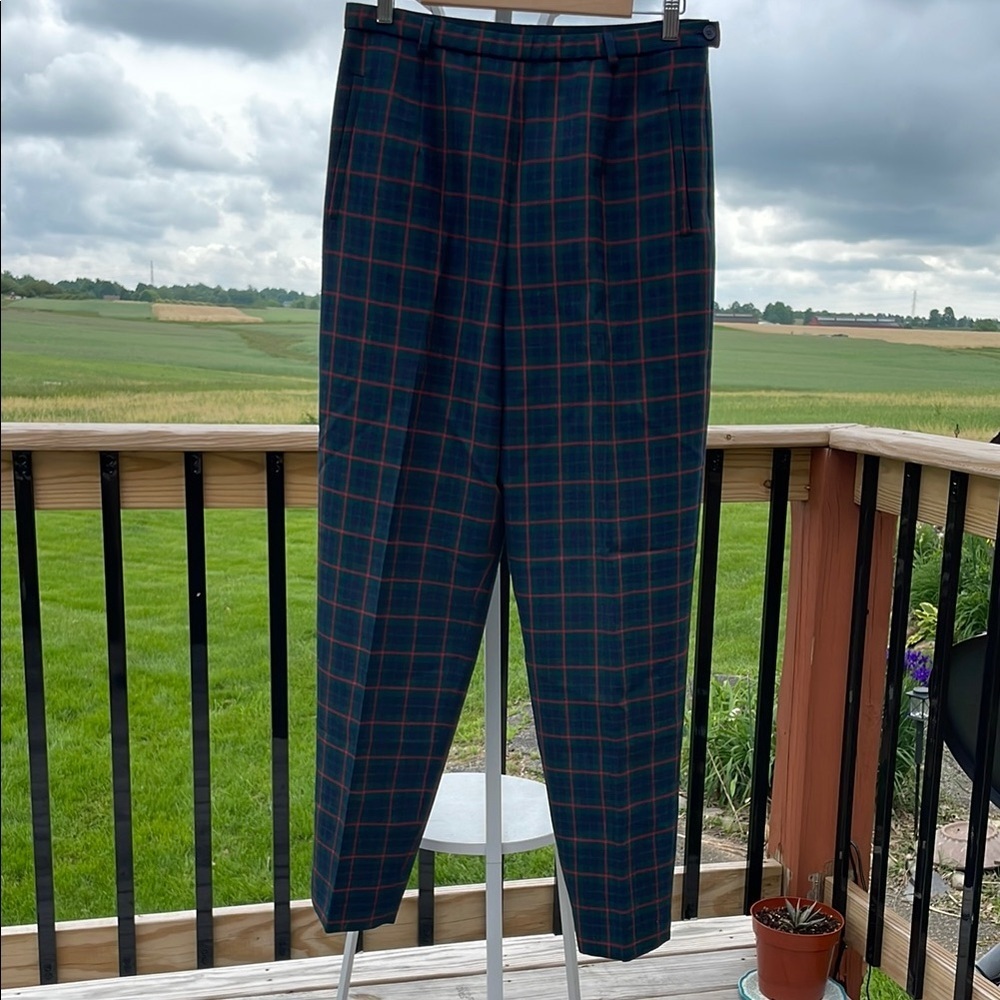 Women’s Plaid Pants - green, navy and Red